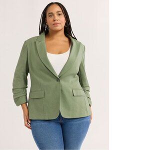 Sofia Vergara Green Scrunch Linen Blazer Size XXL 20 New With Tags